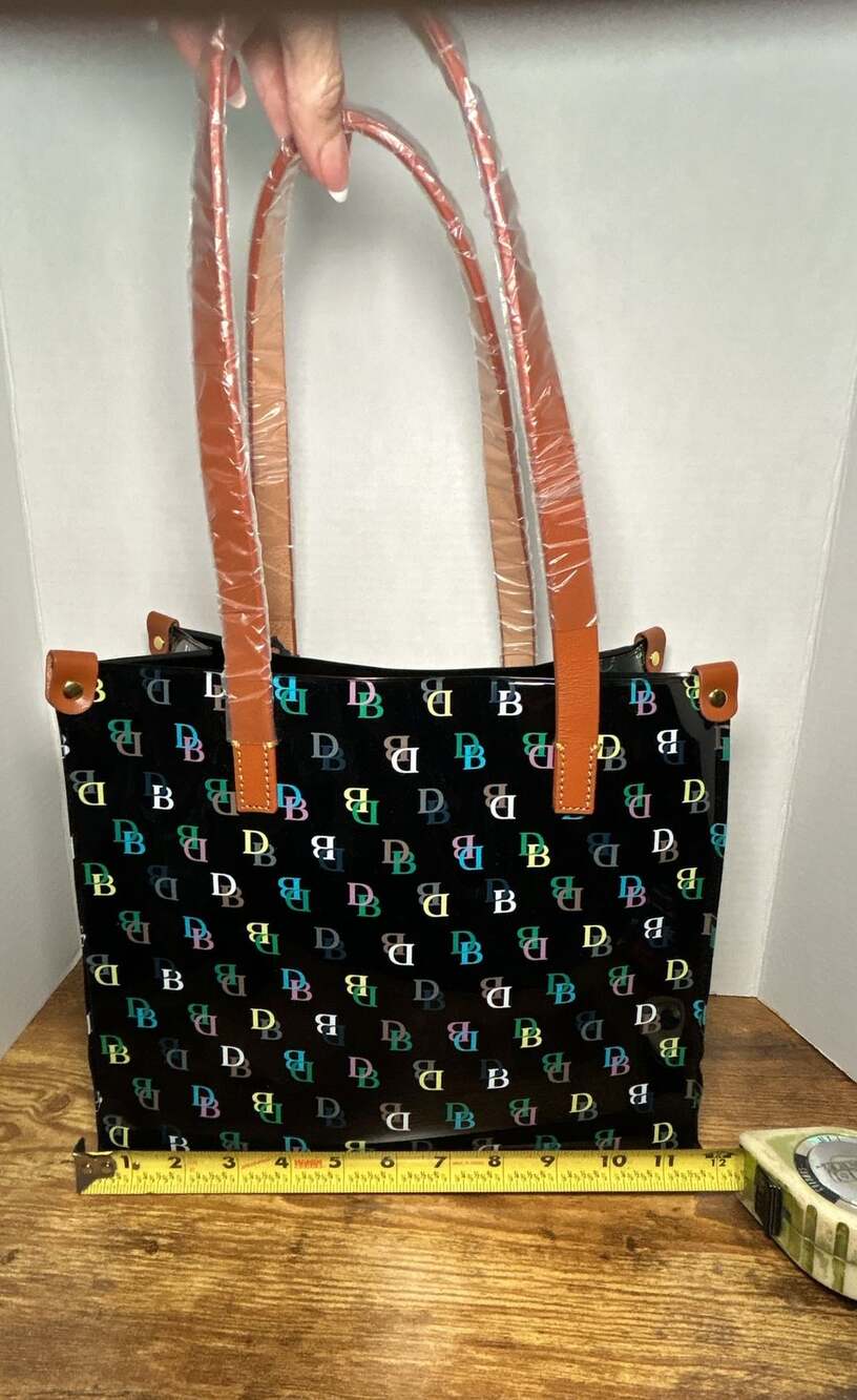 Dooney & Bourke Medium Shopper Black Multicolour Logo Tote Bag